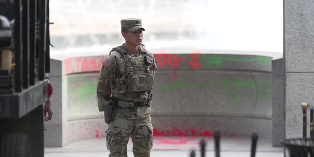 World War II memorial vandalized with graffiti, soap bubbles - kplctv.com