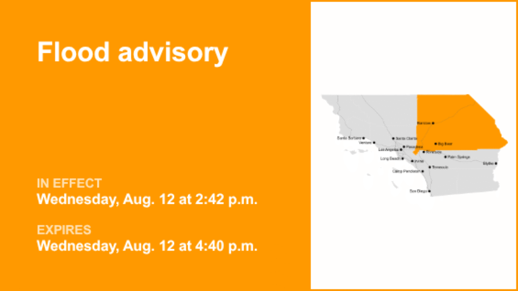 Flood advisory in place for San Bernardino County early Wednesday evening due to persistent rain - San Bernardino Sun