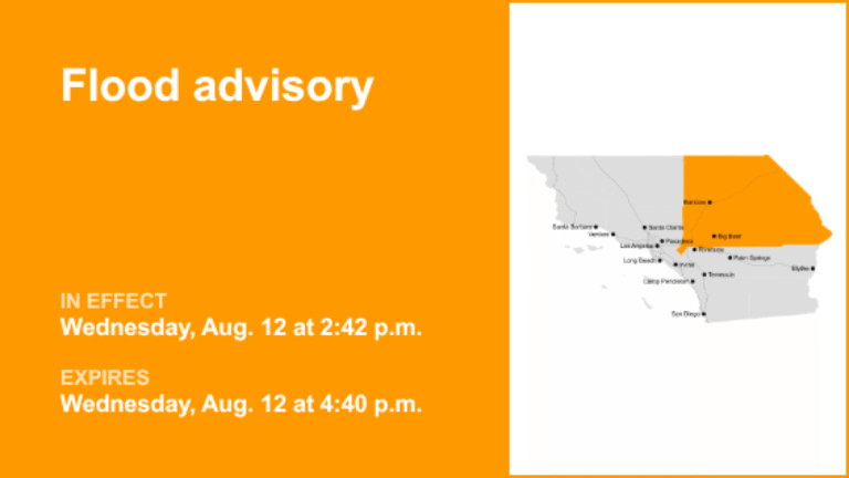 Flood advisory in place for San Bernardino County early Wednesday evening due to persistent rain - San Bernardino Sun