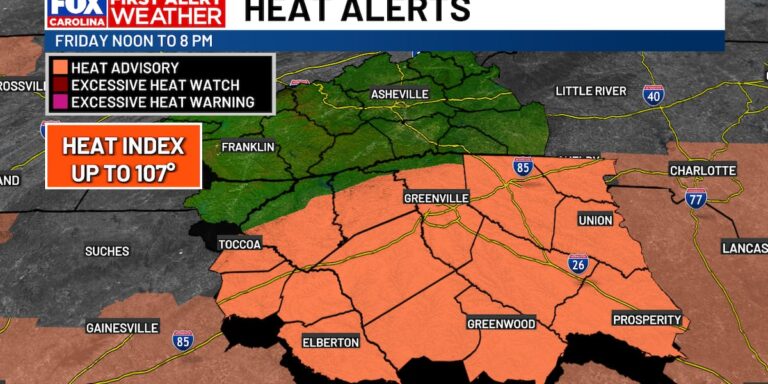 FIRST ALERT WEATHER DAYS: Extreme Heat Grips Western Carolinas Through Tuesday - FOX Carolina News