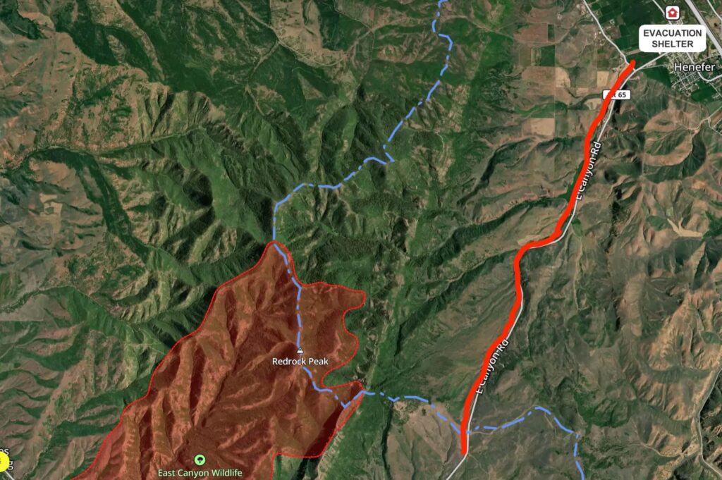 Rocky Canyon Fire moves toward Henefer, spots across SR-65 as evacuations expand - TownLift, Park City News