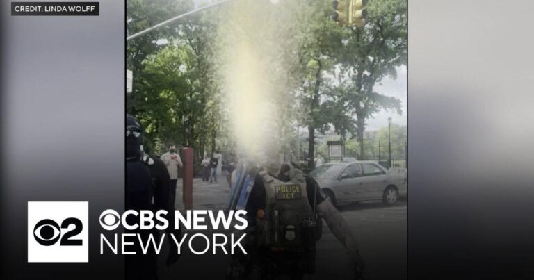 NYC woman pursuing legal action after she says ICE agent pepper-sprayed her - CBS News