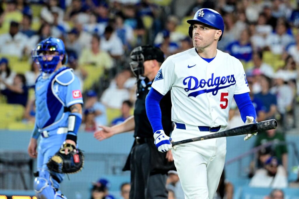 Freddie Freeman exits Dodgers game after freightening fall down dugout stairs - nypost.com