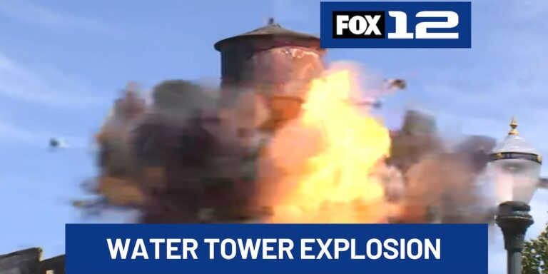 Two angles: Centennial Mills water tank explosion in downtown Portland - KPTV