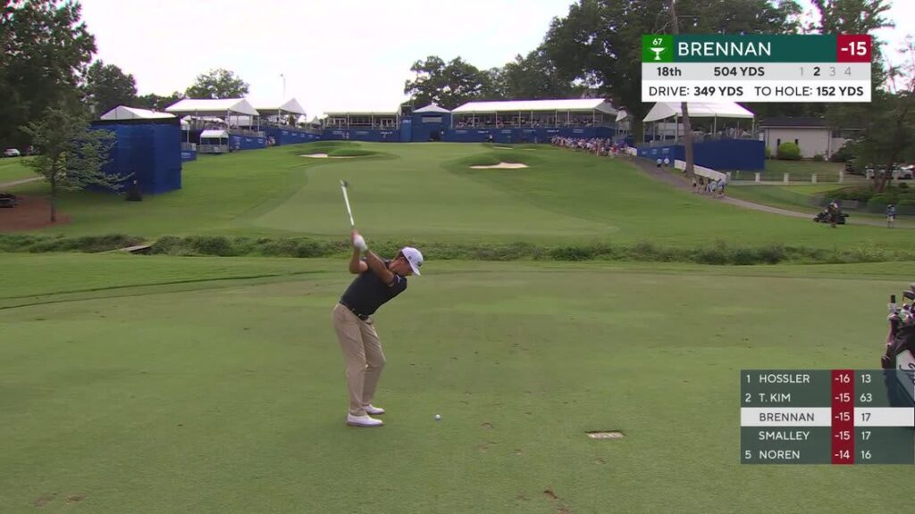 Michael Brennan's 150-yard approach sets up birdie on No. 18 at Wyndham - PGA Tour