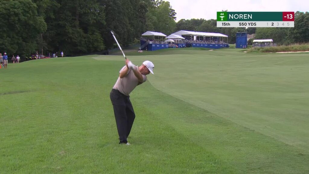 Alex Noren's 106-yard approach sets up birdie on No. 15 at Wyndham - PGA Tour