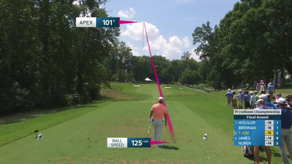 Tom Kim hits tee shot to 15 feet, sets up birdie on No. 3 at Wyndham - PGA Tour