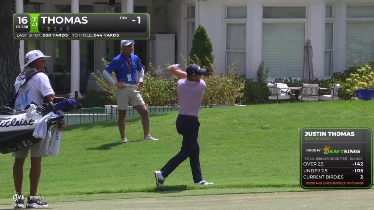 Justin Thomas gets up-and-down from 39 yards for birdie on No. 16 at FedEx St. Jude - PGA Tour