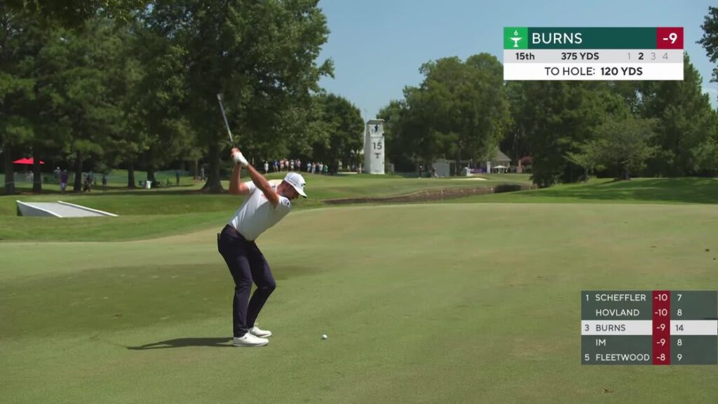 Sam Burns gets up-and-down from 119 yards for birdie on No. 15 at FedEx St. Jude - PGA Tour