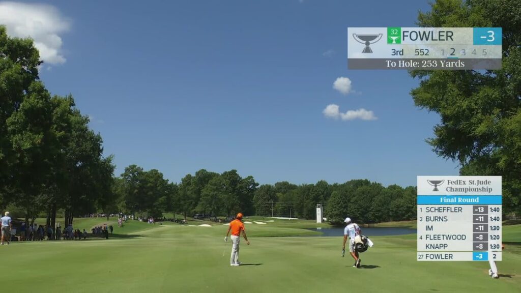 Rickie Fowler gets up-and-down from 100 yards for birdie on No. 3 at FedEx St. Jude - PGA Tour
