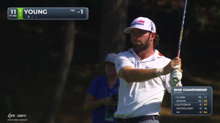Cameron Young's 120-yard approach sets up birdie on No. 11 at BMW Championship - PGA Tour