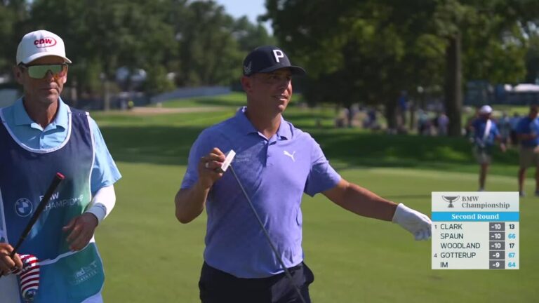Gary Woodland's 106-yard approach sets up birdie on No. 18 at BMW Championship - PGA Tour