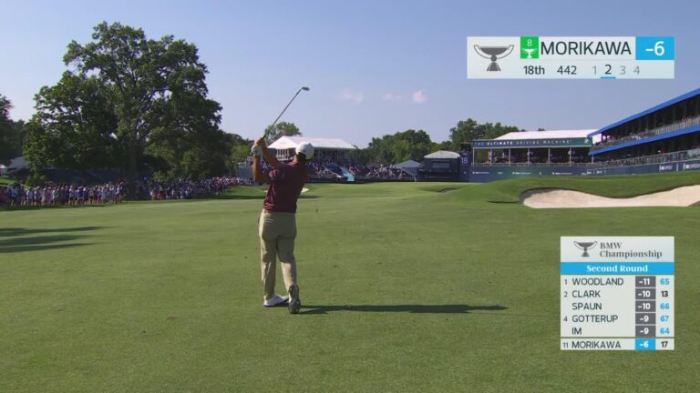 Collin Morikawa's 151-yard approach sets up birdie on No. 18 at BMW Championship - PGA Tour