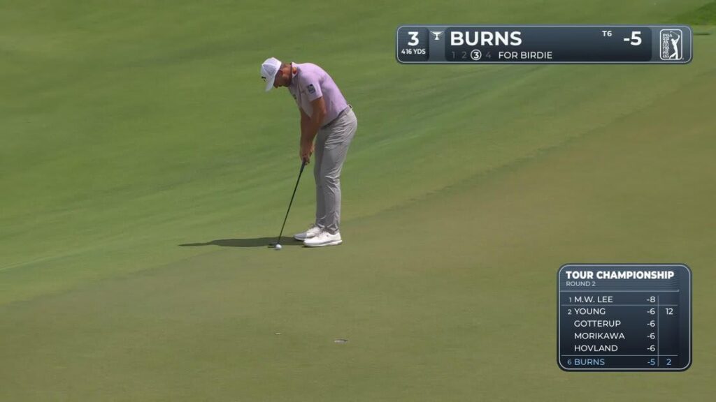 Sam Burns sinks 14-foot putt for birdie on No. 3 at TOUR Championship - PGA Tour
