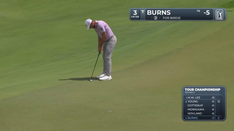 Sam Burns sinks 14-foot putt for birdie on No. 3 at TOUR Championship - PGA Tour