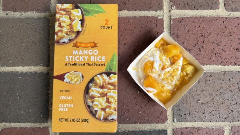 I Tried Trader Joe's New Microwavable Mango Sticky Rice. Here's What Worked And What Didn't - Tasting Table