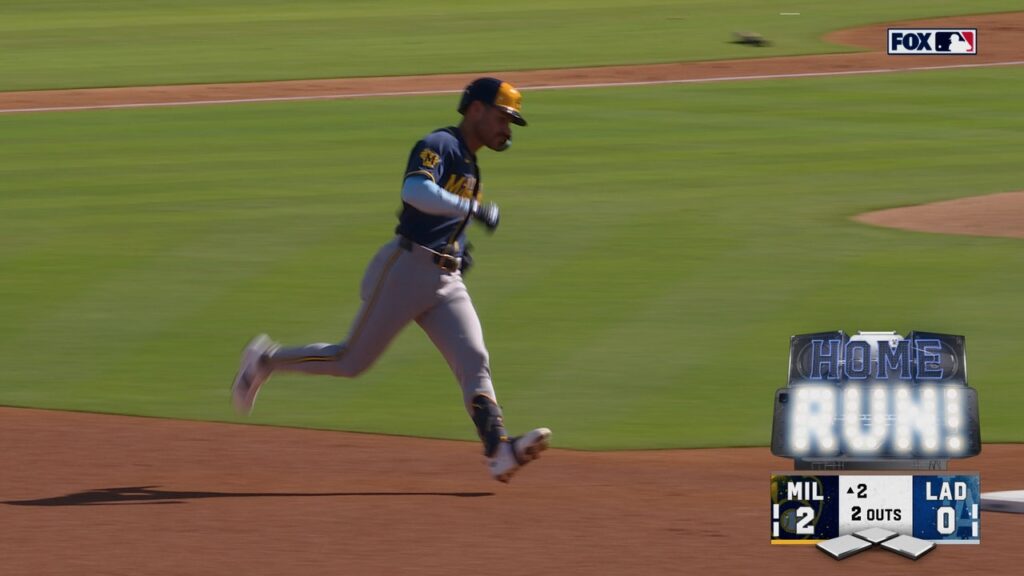 Joey Ortiz hits two-run home run, giving Brewers' early lead over Dodgers - FOX Sports