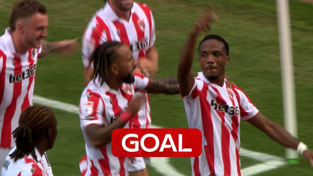 Stoke v Swansea: Eric Bocat opens scoring for Stoke against Swansea with fine finish off the underside of the crossbar - Sky Sports