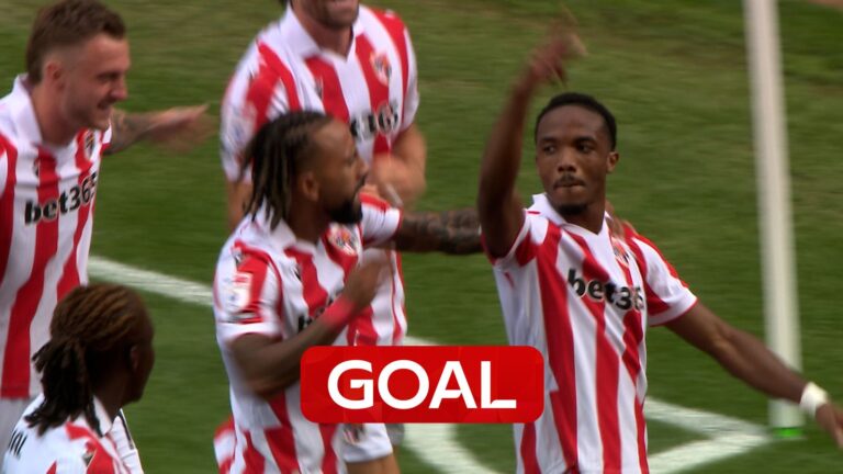 Stoke v Swansea: Eric Bocat opens scoring for Stoke against Swansea with fine finish off the underside of the crossbar - Sky Sports