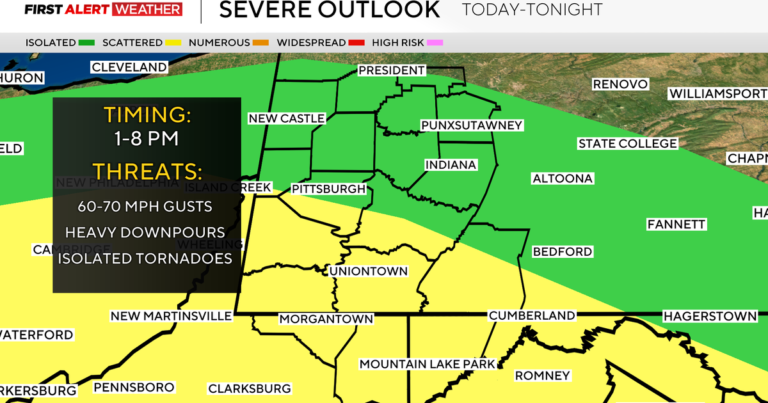 Pittsburgh area expected to see heavy rain on Sunday with isolated tornado risk | First Alert Weather - CBS News