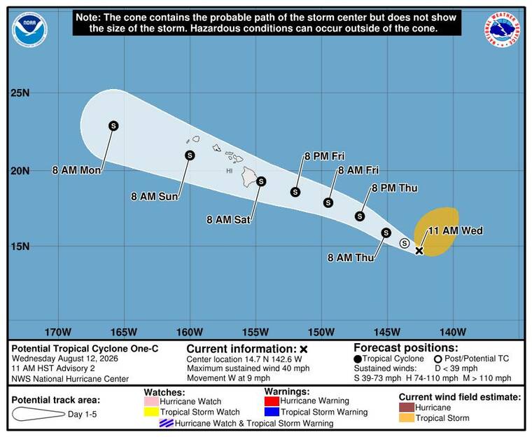 Potential Tropical Cyclone One-C strengthens as Hawaii braces - Honolulu Star-Advertiser