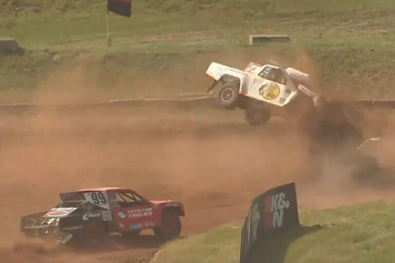Dale Earnhardt's grandson Wyatt Miller flips wildly in crash, but drives away - Motorsport.com