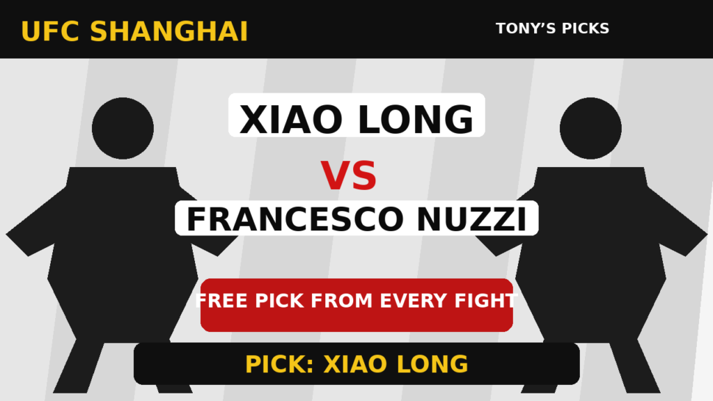 Xiao Long vs Francesco Nuzzi Prediction, Odds and UFC Shanghai Free Pick - tonyspicks.com