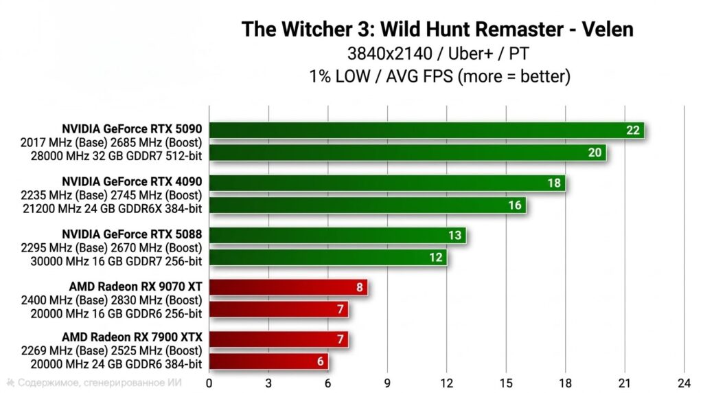 The Witcher 3 Remastered I squeezed only 22 FPS out of the RTX 5090 in native 4K. - GameGPU