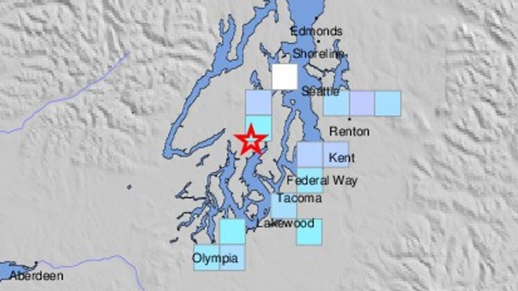 Magnitude 4.2 quake hits Puget Sound area centered west-northwest of Gig Harbor - KOMO