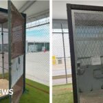 Immigrants held in small outdoor cages at 'Alligator Alcatraz' in Florida, investigators find - BBC