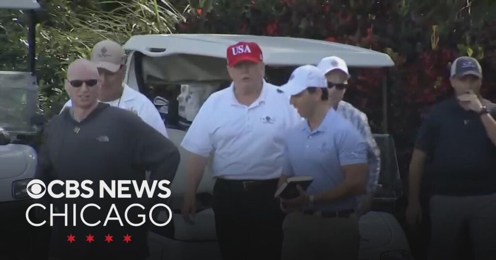 Trump confirms plan to visit Medinah Country Club for PGA Presidents Cup - CBS News