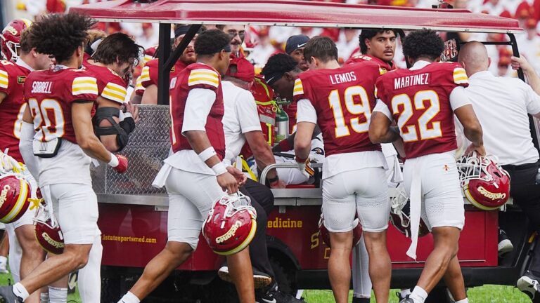 Jaheim Singletary injury update: Iowa State cornerback carted off after scary collision - USA Today