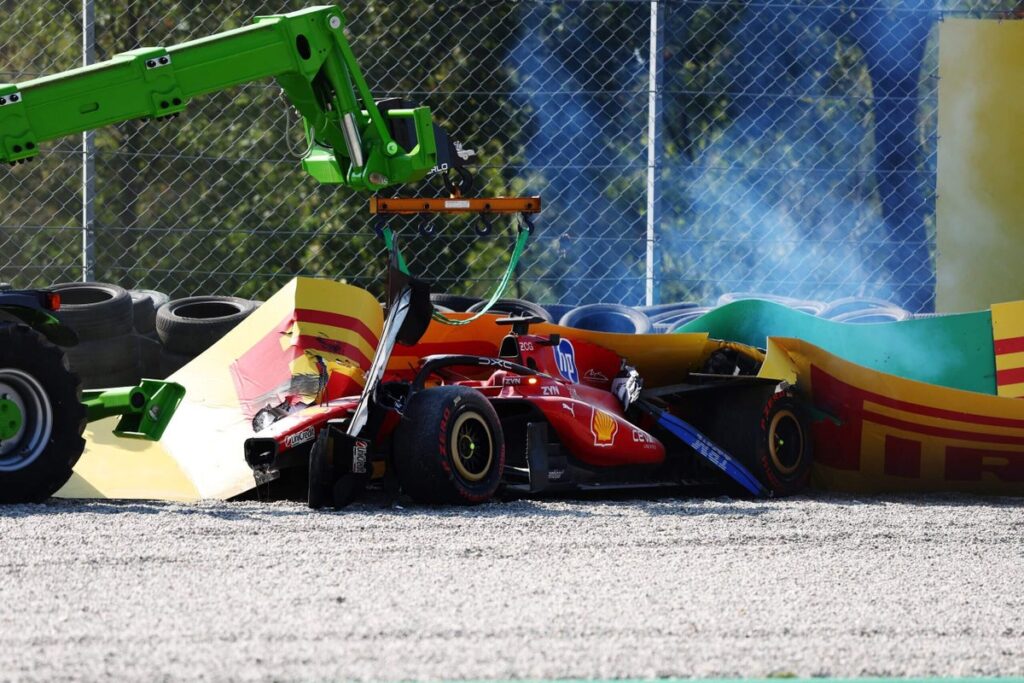 Ferrari’s Charles Leclerc out of Italian Grand Prix after huge crash - The New York Times