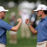 Justin Thomas reacts to having Jackson Koivun as his partner after winning on day one at the Presidents Cup - hitc.com