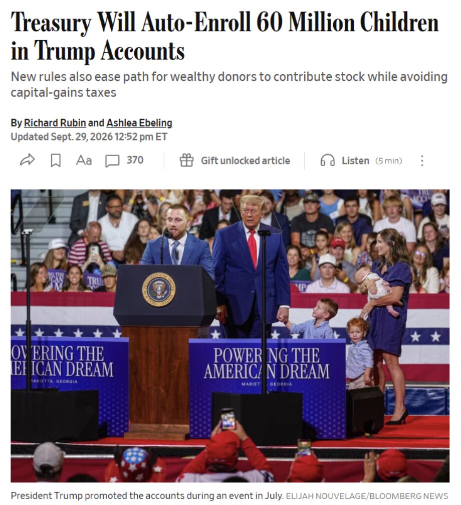 Treasury Will Auto-Enroll 60 Million Children In Trump Accounts - Unleash Prosperity