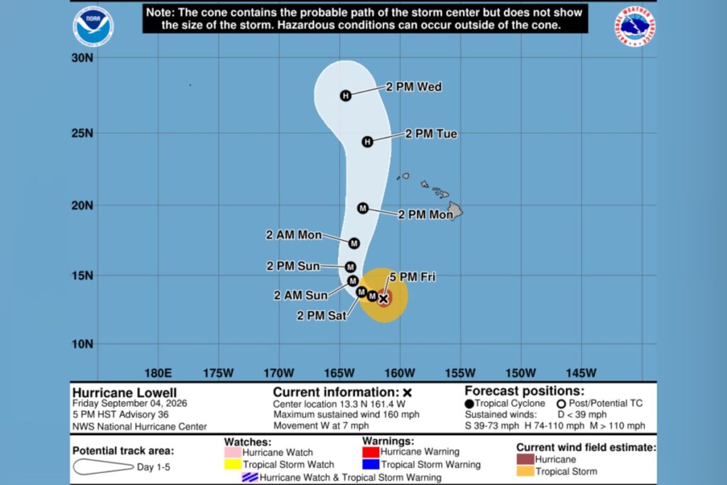 Hurricane Lowell Strengthens to Category 5 Near Hawaii: Live Tracker Maps - Newsweek