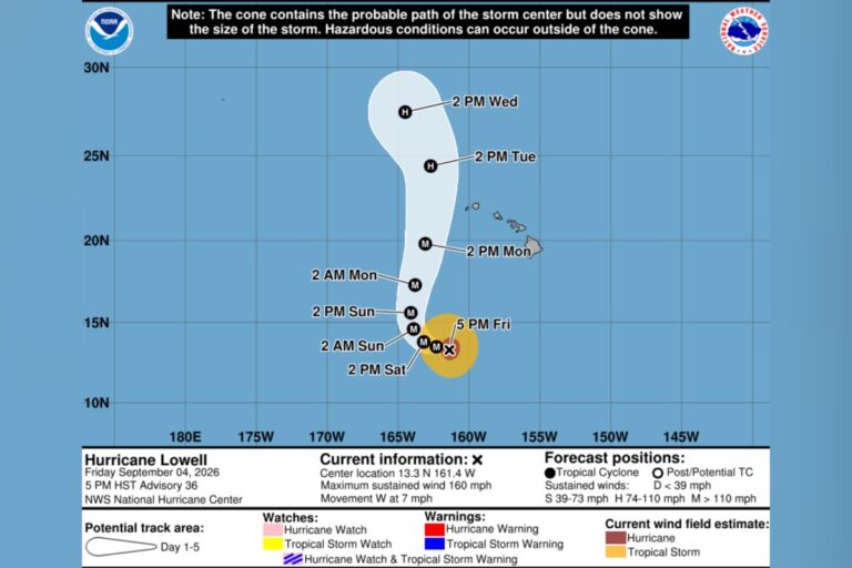Hurricane Lowell Strengthens to Category 5 Near Hawaii: Live Tracker Maps - Newsweek