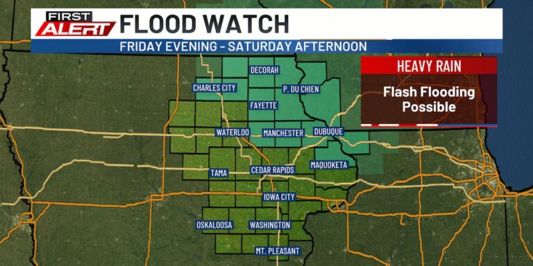 Heavy rain possible Friday night into Saturday - KCRG