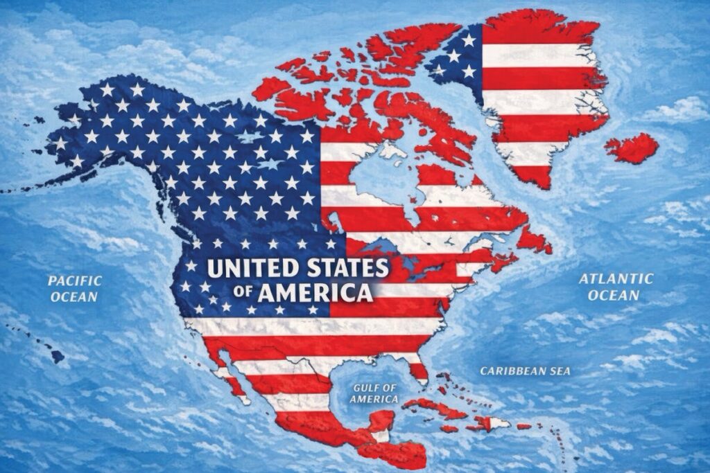 Trump fuels feuds with post showing American flag map over all of North America - The Independent