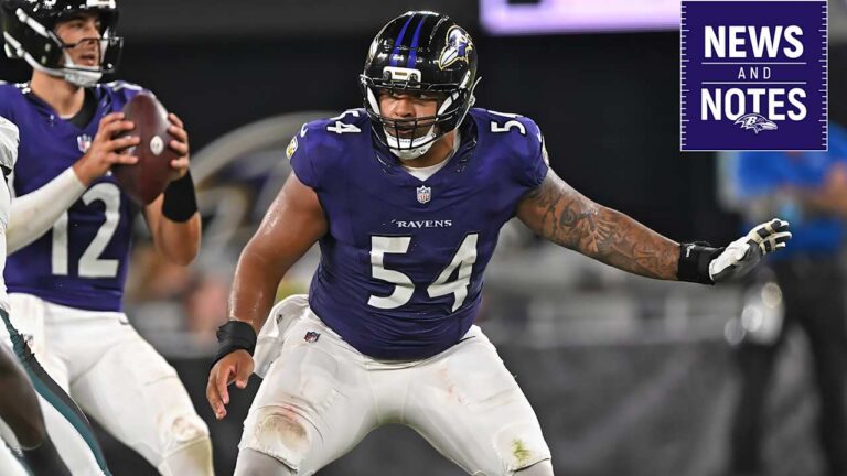 News & Notes: Jovaughn Gwyn Named Starting Center - Baltimore Ravens