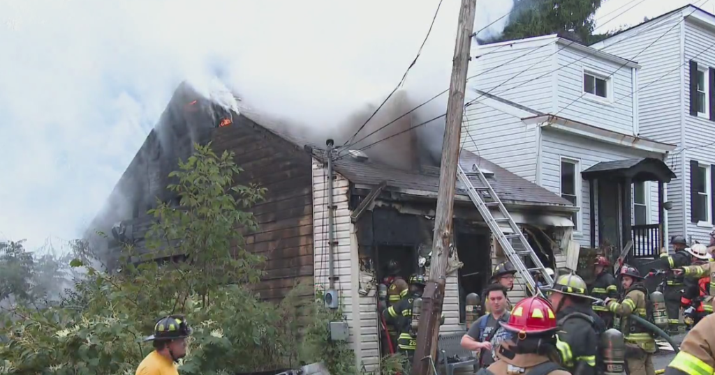 Father, 2 children displaced after Millvale house fire - CBS News