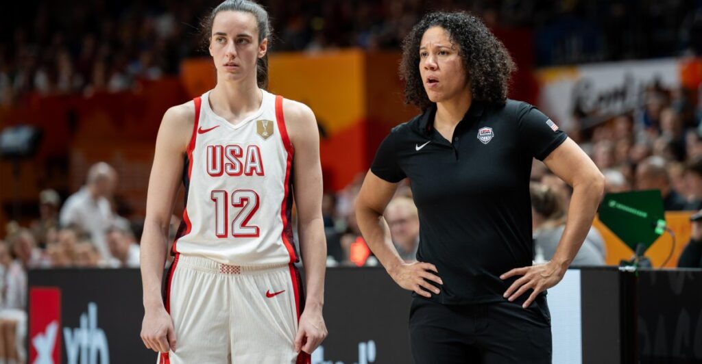 Caitlin Clark and Team USA take on France in FIBA World Cup Finals - Black Heart Gold Pants