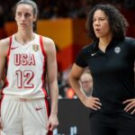 Caitlin Clark and Team USA take on France in FIBA World Cup Finals - Black Heart Gold Pants