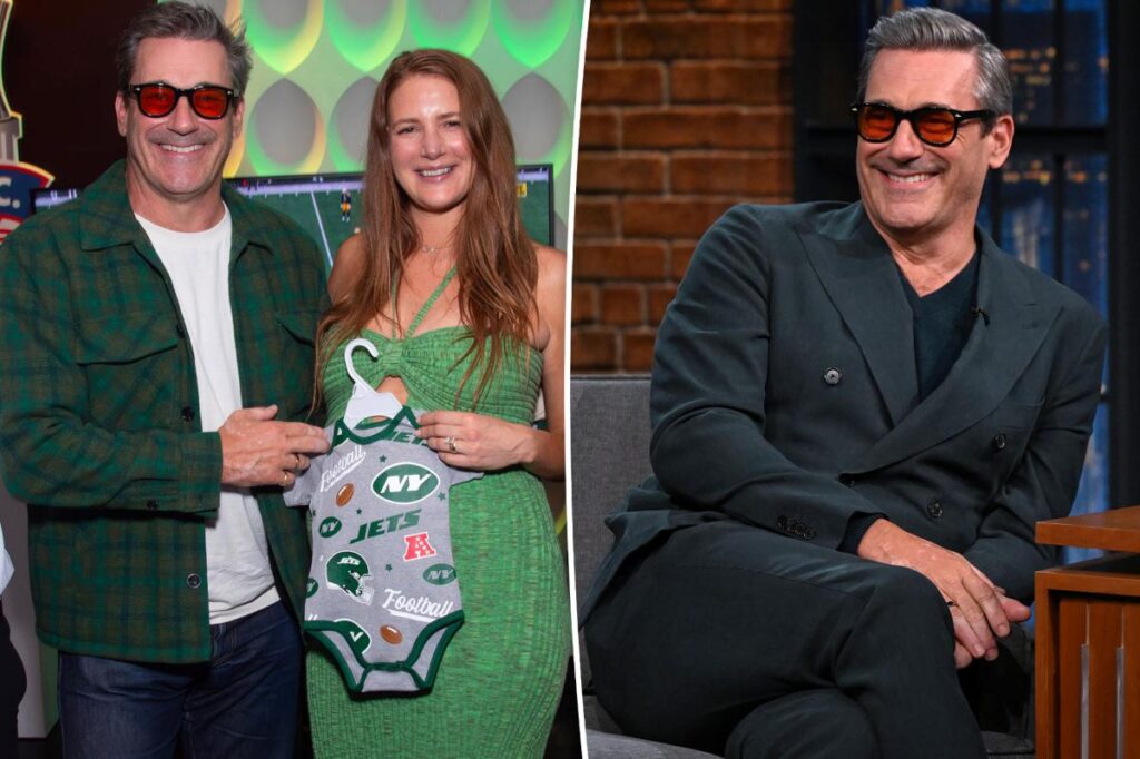 ‘Old dad’ Jon Hamm breaks silence on wife Anna Osceola’s pregnancy news - Page Six