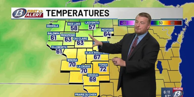 WEAU Weather - Typical late summer temperatures the next few days as sunshine dominates - WEAU