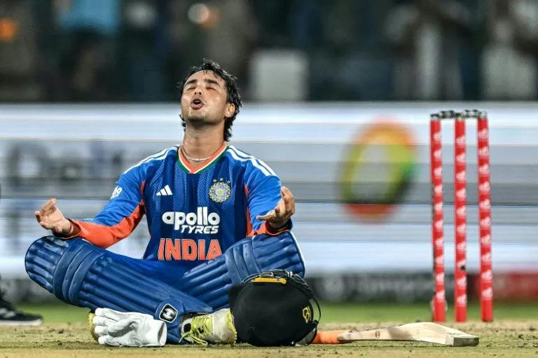 Abhishek hits record T20 ton as India post 221-7 against Afghanistan - Yahoo