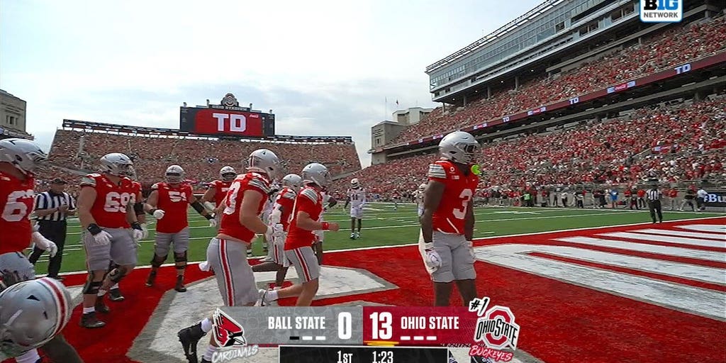 Julian Saying finds Devin McCuin for 17-yard TD, extending Ohio State's lead vs Ball State - Fox News