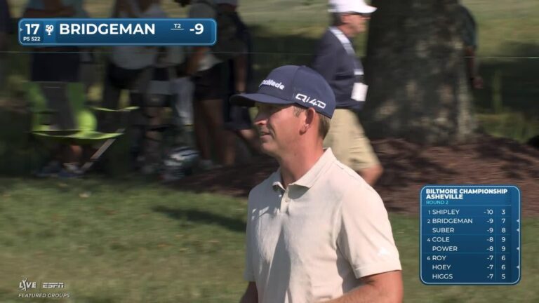 Jacob Bridgeman sinks 3-foot putt for birdie on No. 17 at Biltmore Championship - PGA Tour