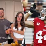 49ers’ Kyle Juszczyk, wife Kristin with legendary mockery of NFL making $15K glass of juice - New York Post