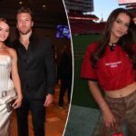 Kristin Juszczyk debuts bold upside-down skirt for 49ers vs Dolphins game - New York Post